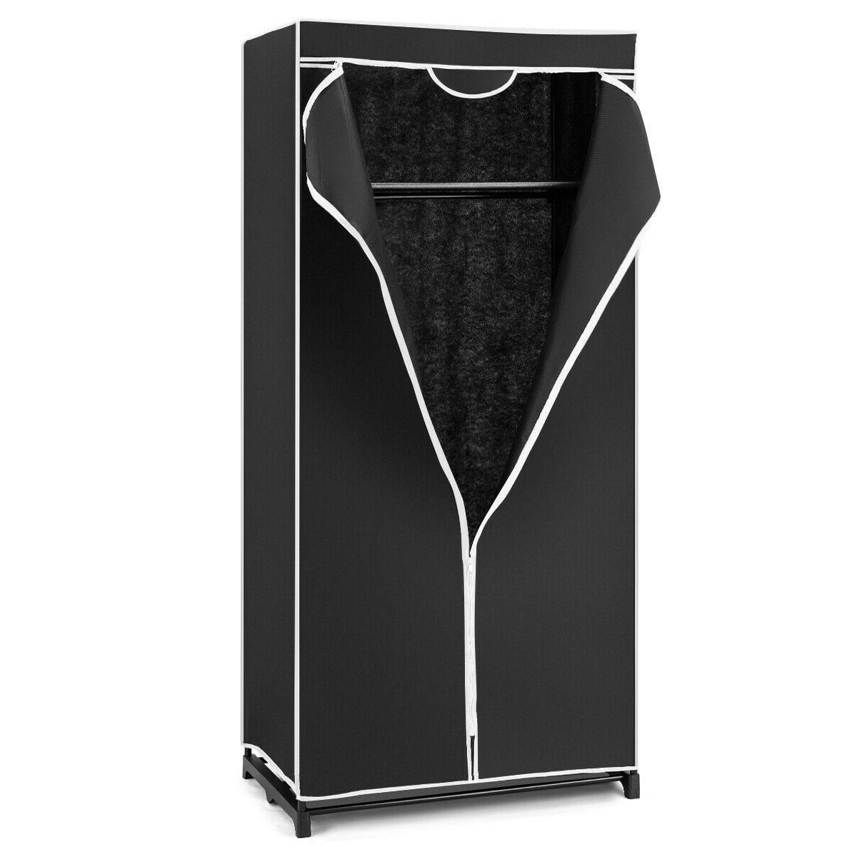 Portable Single Clothes Closet with Hanging Rail